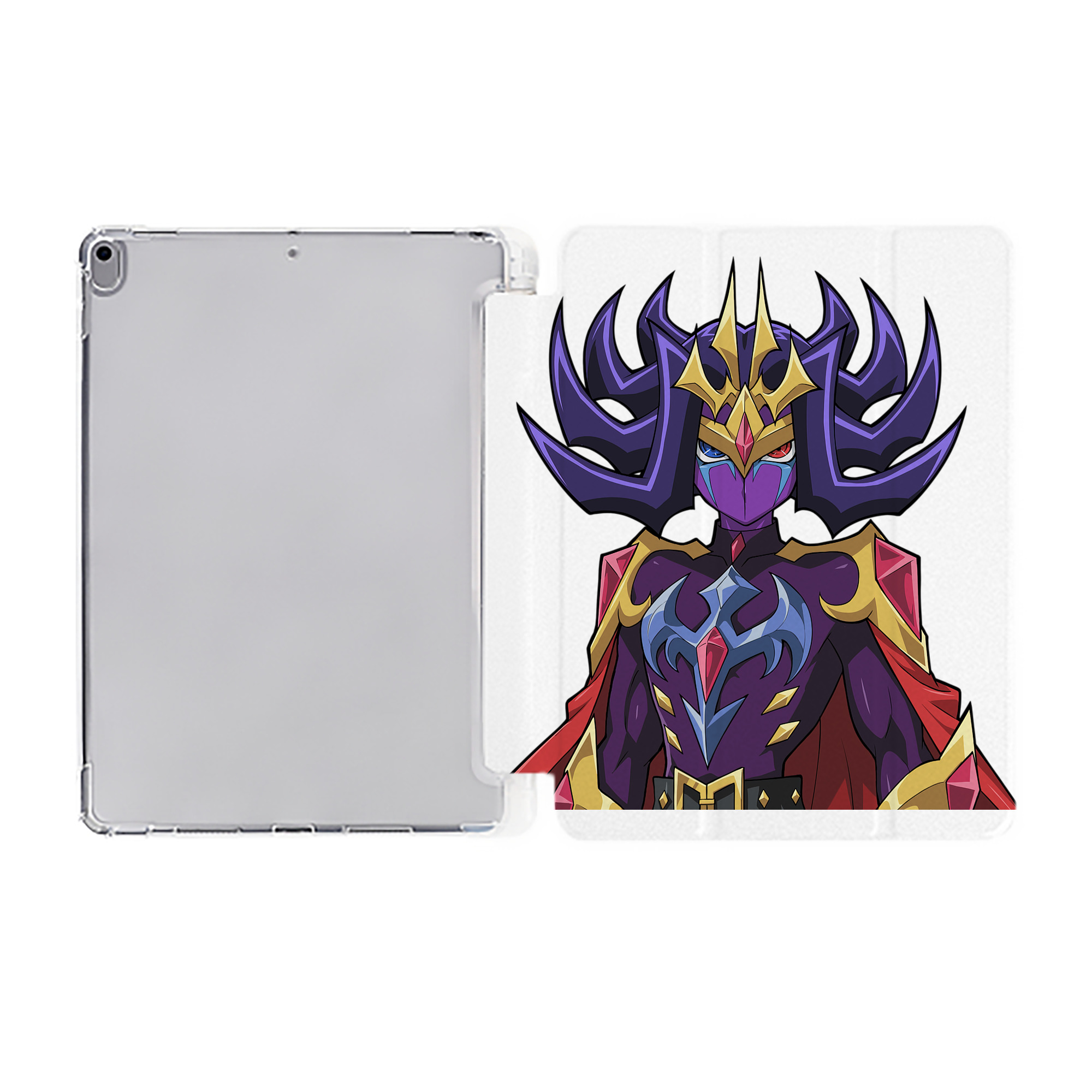（画像用） 遊☆戯☆王 Yu-Gi-Oh! IPad ケース ペン収納付き 三つ折りスタンド PUレザー×シリコン 対応機種9.5/10.5/10.9インチ